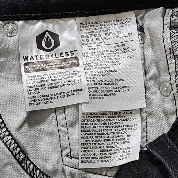 Levi's Jeans Men 30x32/31 Black 511 Slim Fit Tapered Stretch Pockets Zip Western - Picture 10 of 16